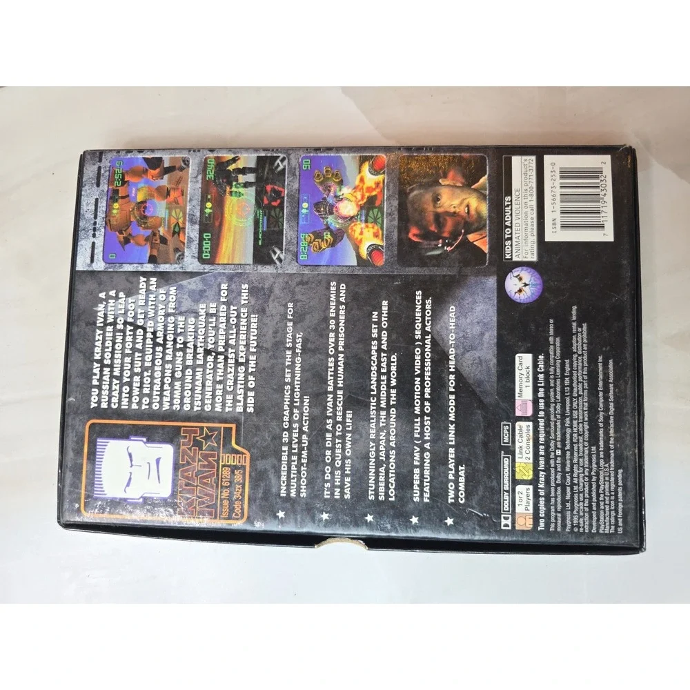 Krazy Ivan Sony PlayStation PS1 1996 Psygnosis Long Box NTSC SCUS-94303 Retro H1